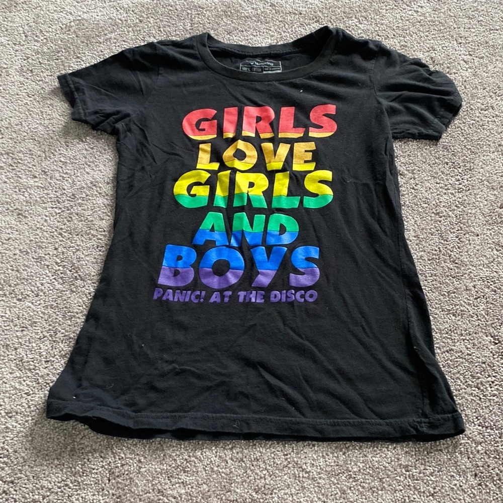 Teespring Panic At The Disco “Girls Love Girls And Boys” Top SIZE S
